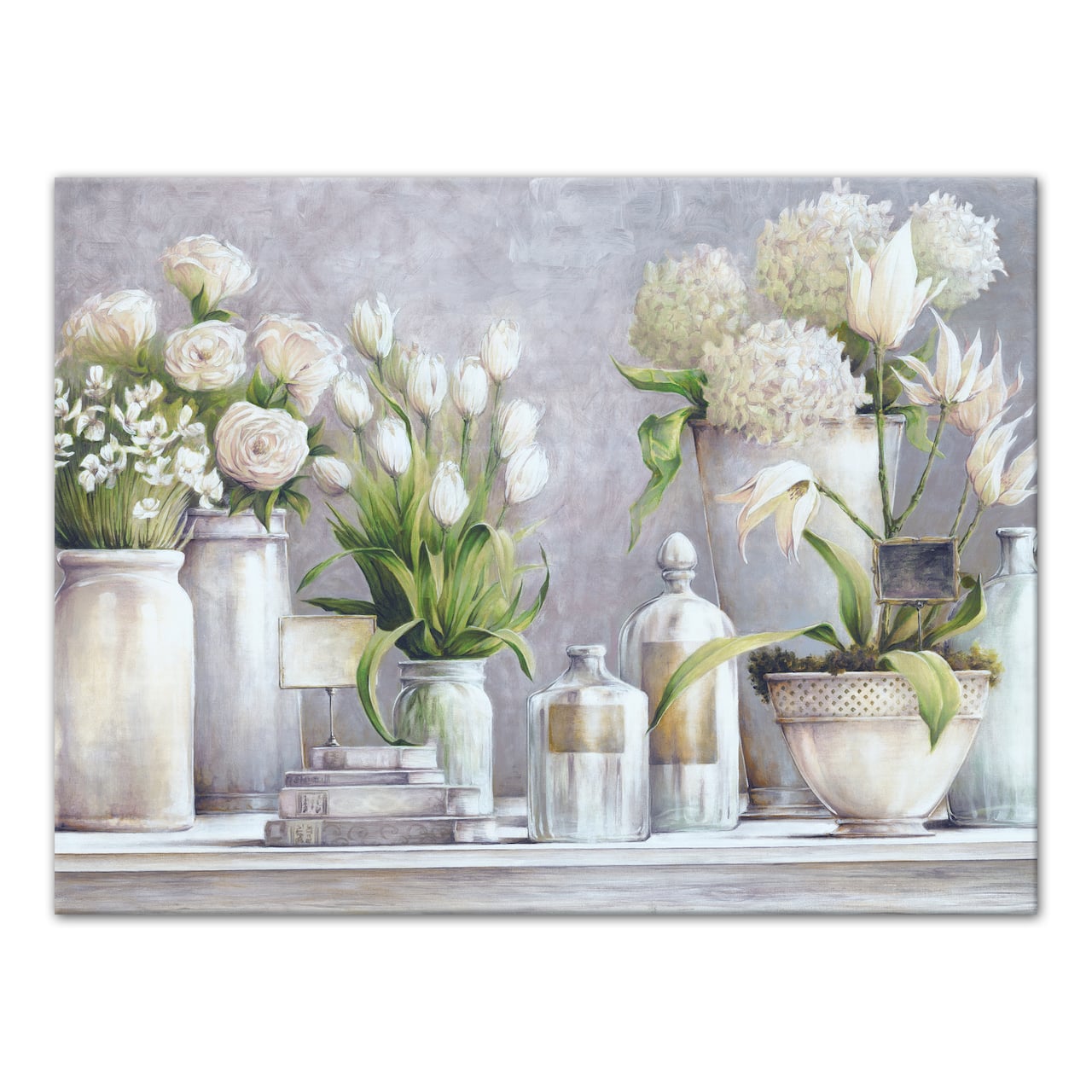 Flower Vases Still Life 18 x 24 Canvas Wall Art